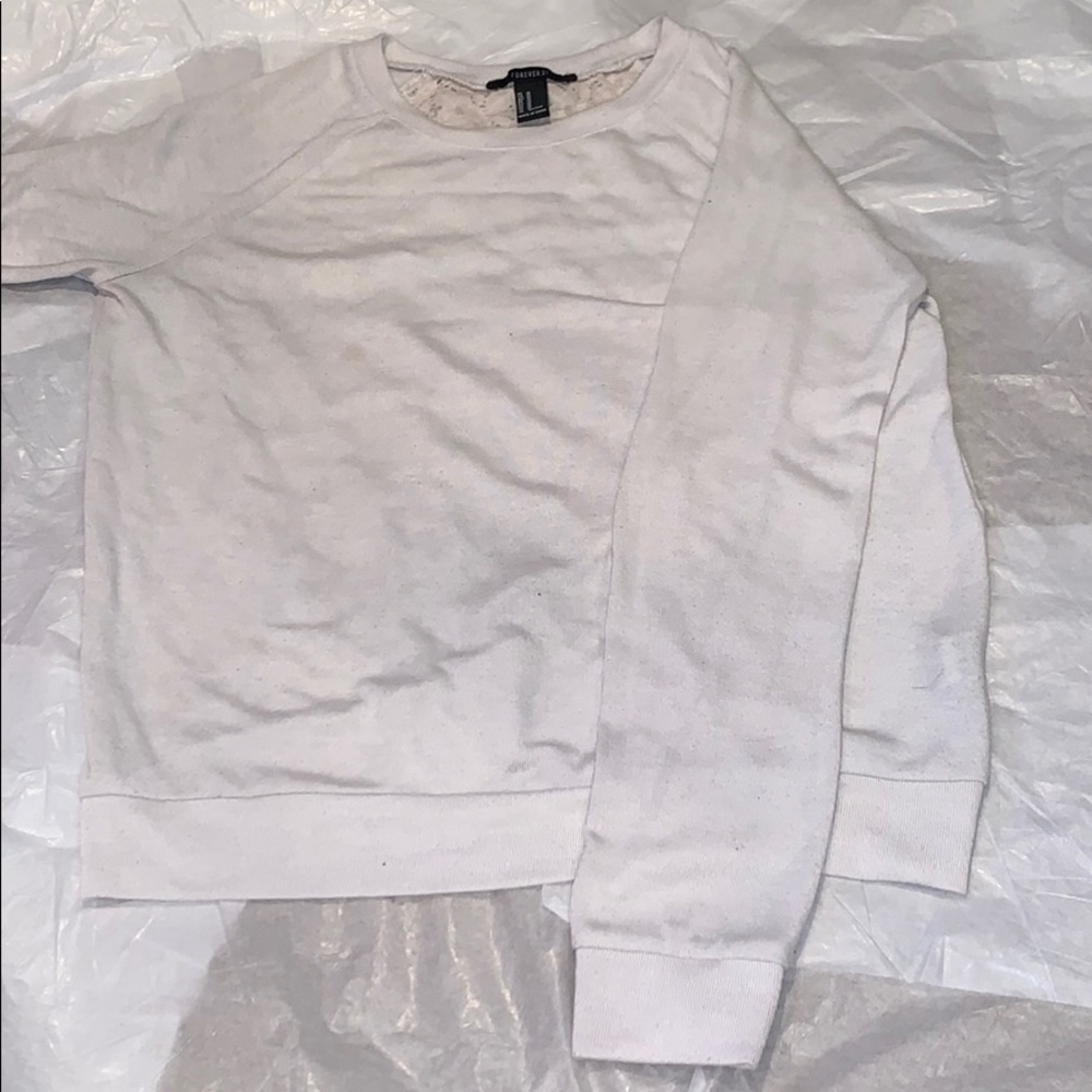 Forever 21 White Dress Blouse with Laced Back